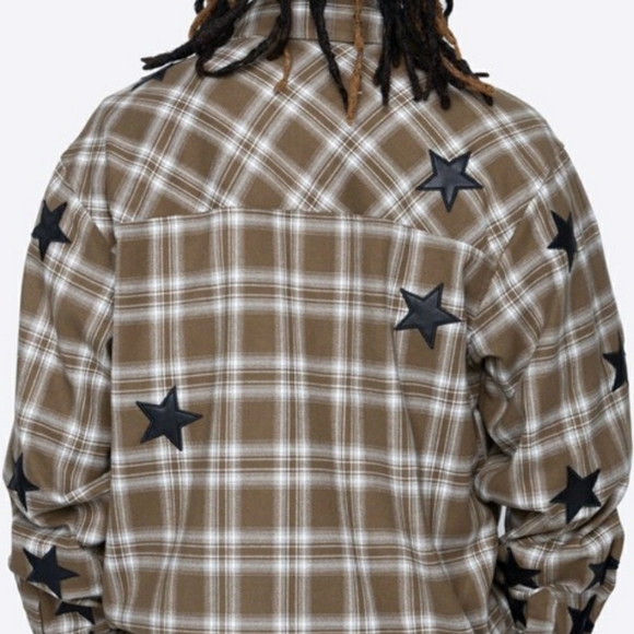 Olive Star Flannel Shirt - Picture 3 of 3